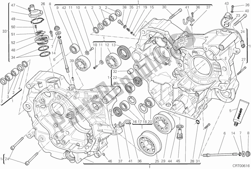 Todas as partes de Par De Meio Cárteres do Ducati Hypermotard SP 821 2013